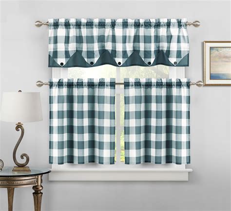 Cafe curtains with valance - Yancorp White Kitchen Tier Curtains 24 inches Length Linen Textured Short Curtains Farmhouse Cafe Curtains Small Window for Bathroom Laundry Room(White,W24 X L24) Polyester. 4.5 out of 5 stars ... No. 918 Rosalind Watercolor Floral Semi-Sheer Rod Pocket Kitchen Curtain Valance and Tiers Set, 54" x 24", Poppy Red. Polyester. 4.5 out of 5 …
